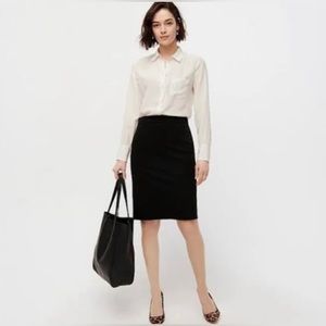 ✨SOLD✨ J CREW NWT Black Zip Up Wool Pencil Skirt Size 4 Petite 4P AC280